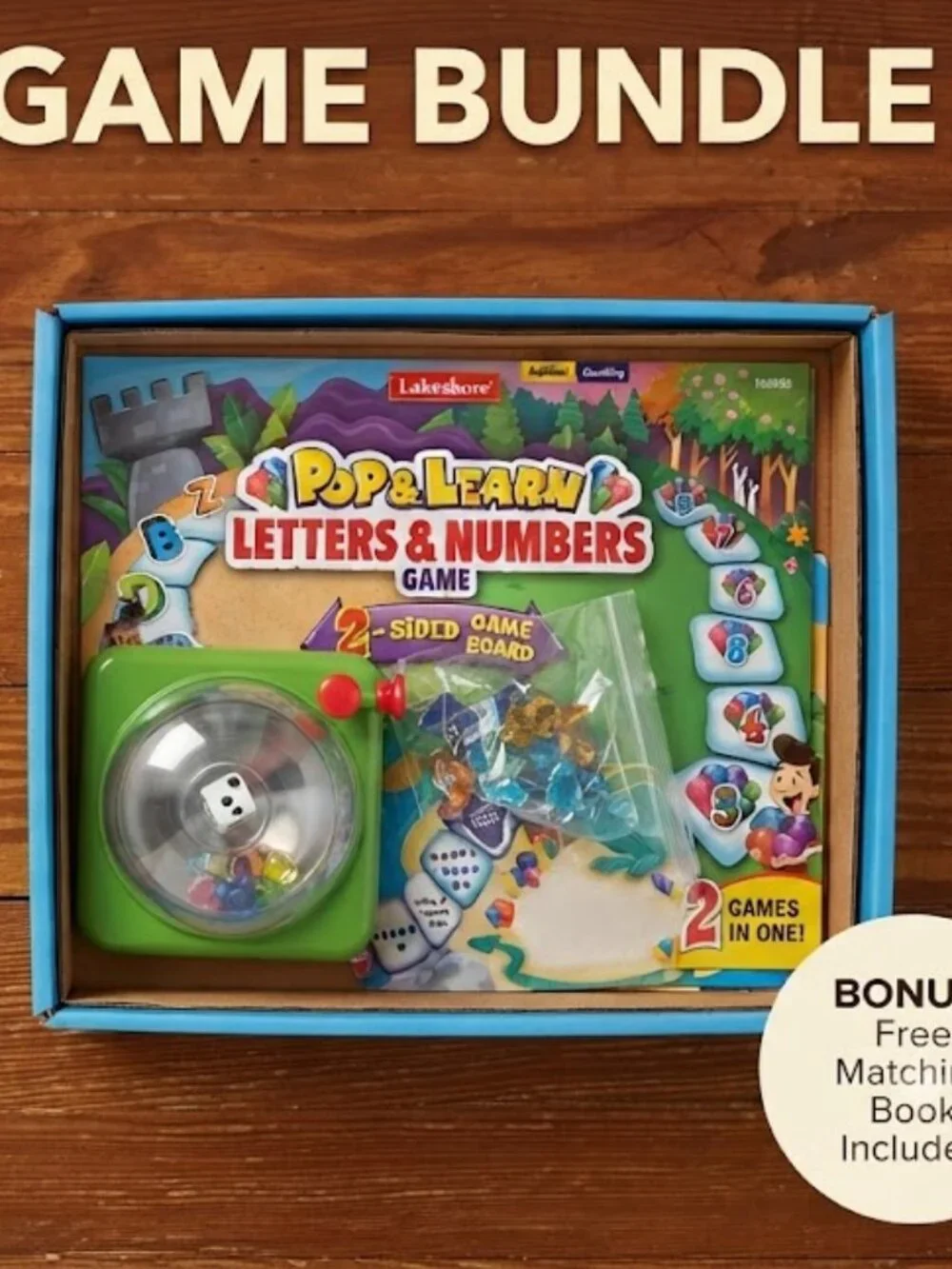 Lakeshore Pop & Learn Letters & Numbers Game + Chicka Chicka Boom Boom Book